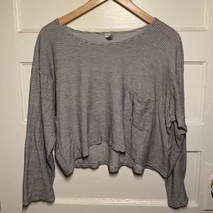 American Apparel Oversized Pocket Crop Long Sleeve